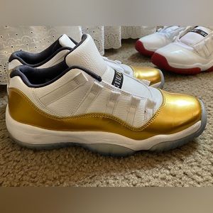 Gold and White Low Jordan 11